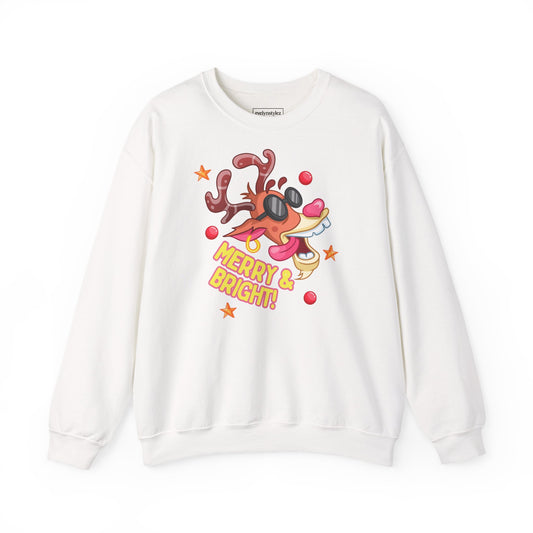 Merry & Bright Reindeer Crewneck Sweatshirt