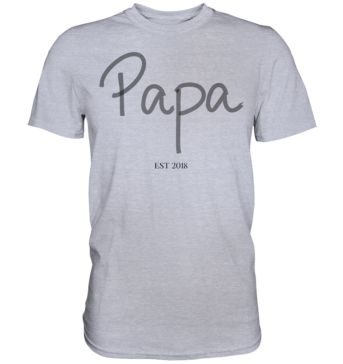 Papa EST – Premium T-Shirt mit Personalisierung | Vatertagsgeschenk, Geburtsjahr, Wunschtext