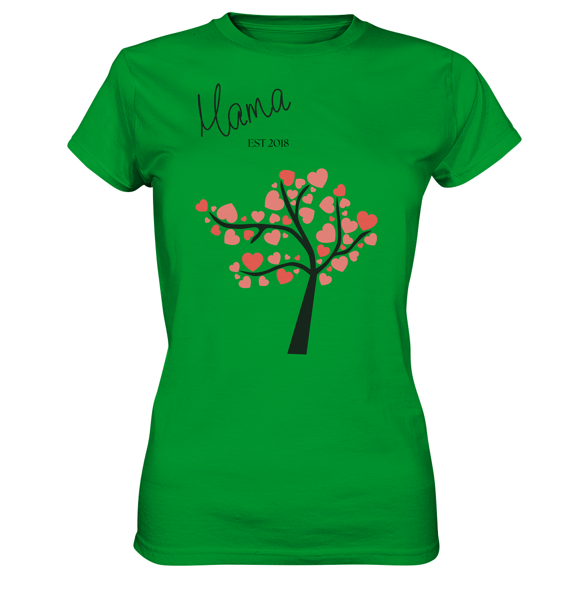 🌳 Herzbaum – Damen Premium T-Shirt mit Personalisierung