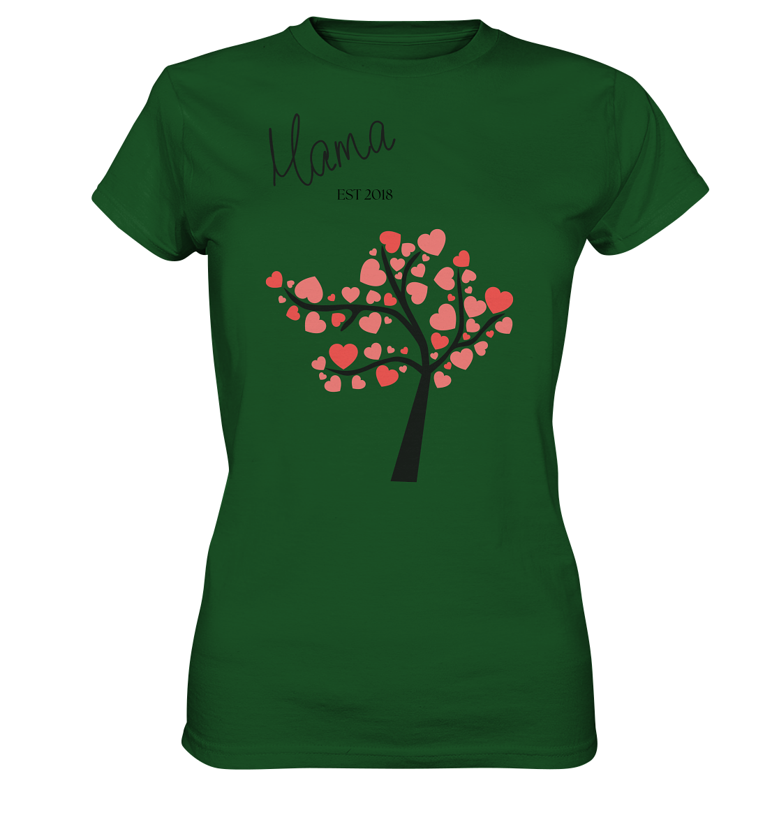 🌳 Herzbaum – Damen Premium T-Shirt mit Personalisierung
