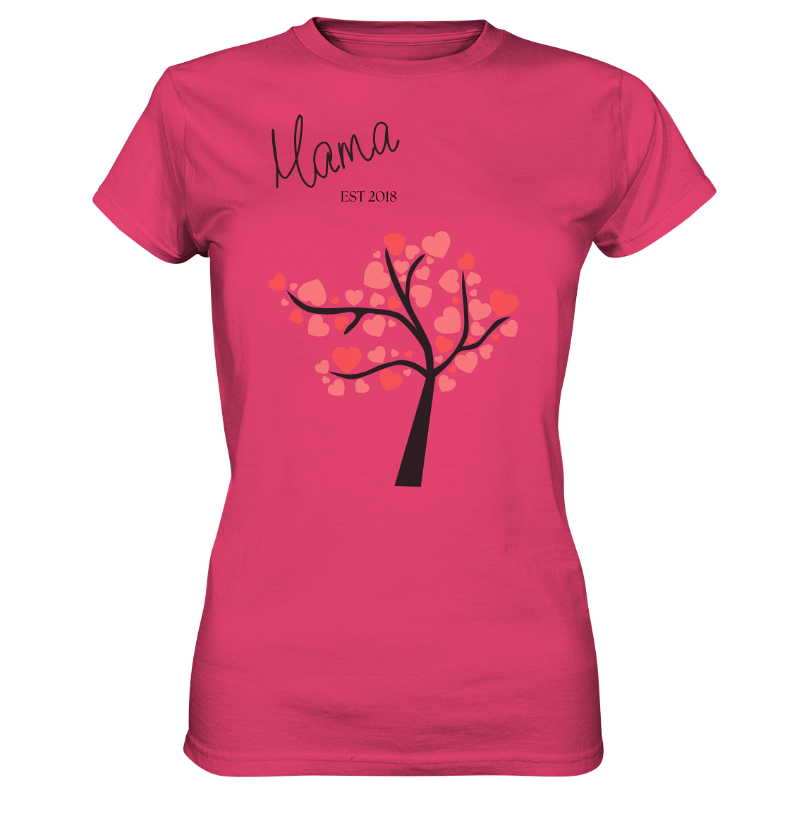 🌳 Herzbaum – Damen Premium T-Shirt mit Personalisierung