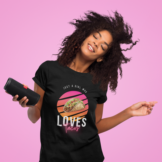 Casual Tee "Just a Girl who loves Tacos"