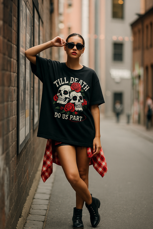 👕 Oversized Damen T-Shirt „Till Death do us Part“