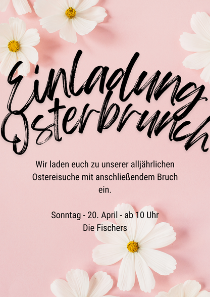 Digitale Einladung Osterbrunch – Canva Vorlage | Florales Design | Editierbar & Sofort-Download