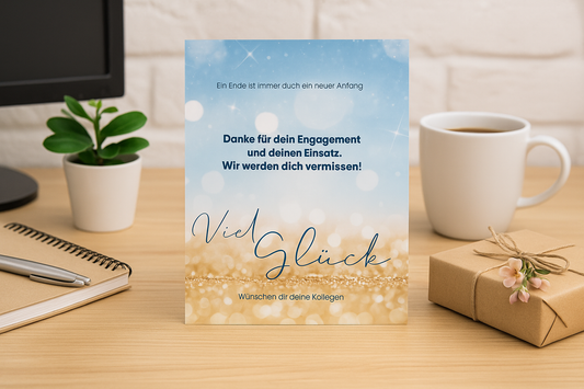✨ Digitale Abschiedskarte „Viel Glück“ – Für Kolleg:innen mit Herz