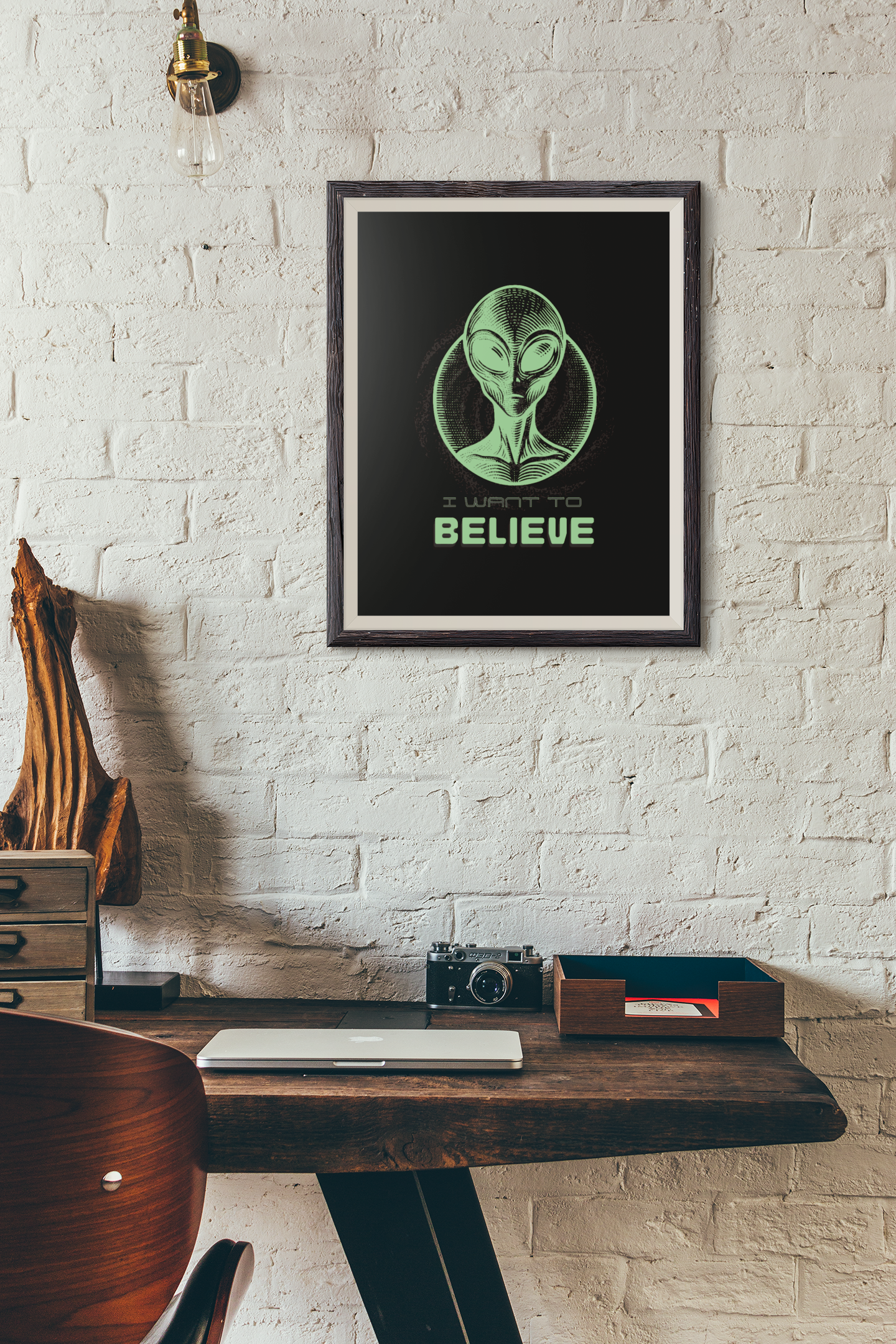 👽 I Want To Believe – Digitales Poster | Alien Sci-Fi Print