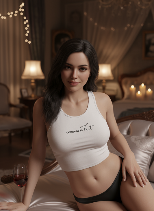 Racer Tank "Consent is hot" - naughty by evelynstylez