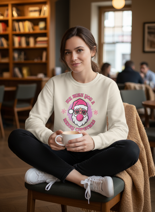 Christmas Sweatshirt — "We Wish You a Merry Christmas" Holiday Crewneck