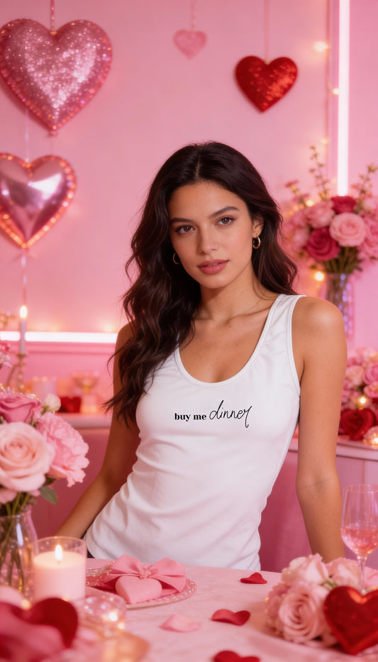 Premium Tank Top "buy me dinner" - naughty by evelynstylez
