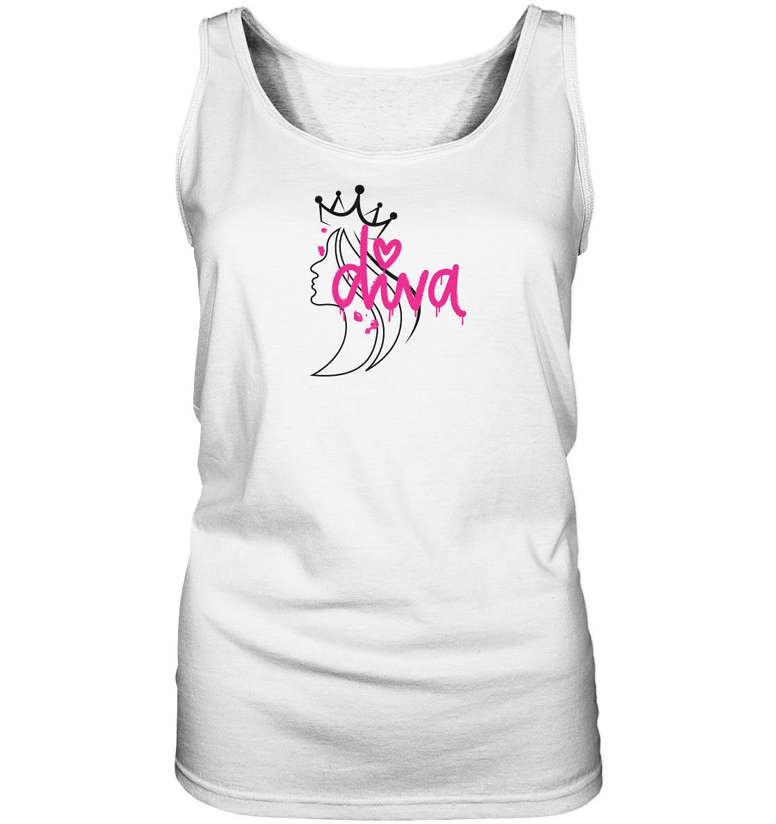 Diva Tank-Top Damen | Softtouch-Shirt | 100 % Baumwolle | Statement Design | Sommer Top