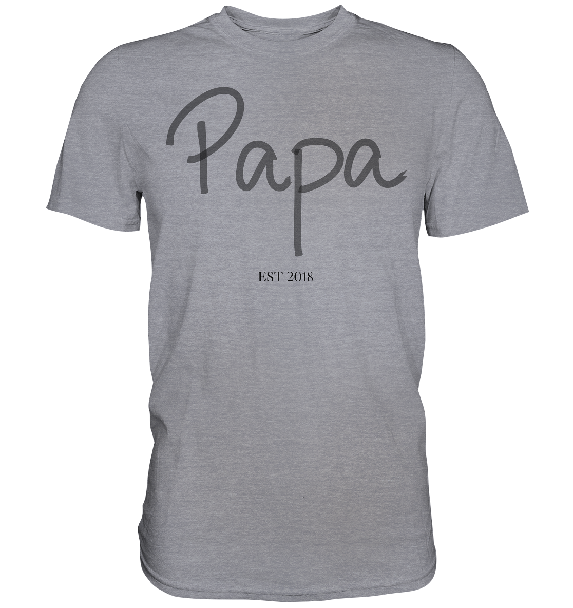 Papa EST – Premium T-Shirt mit Personalisierung | Vatertagsgeschenk, Geburtsjahr, Wunschtext