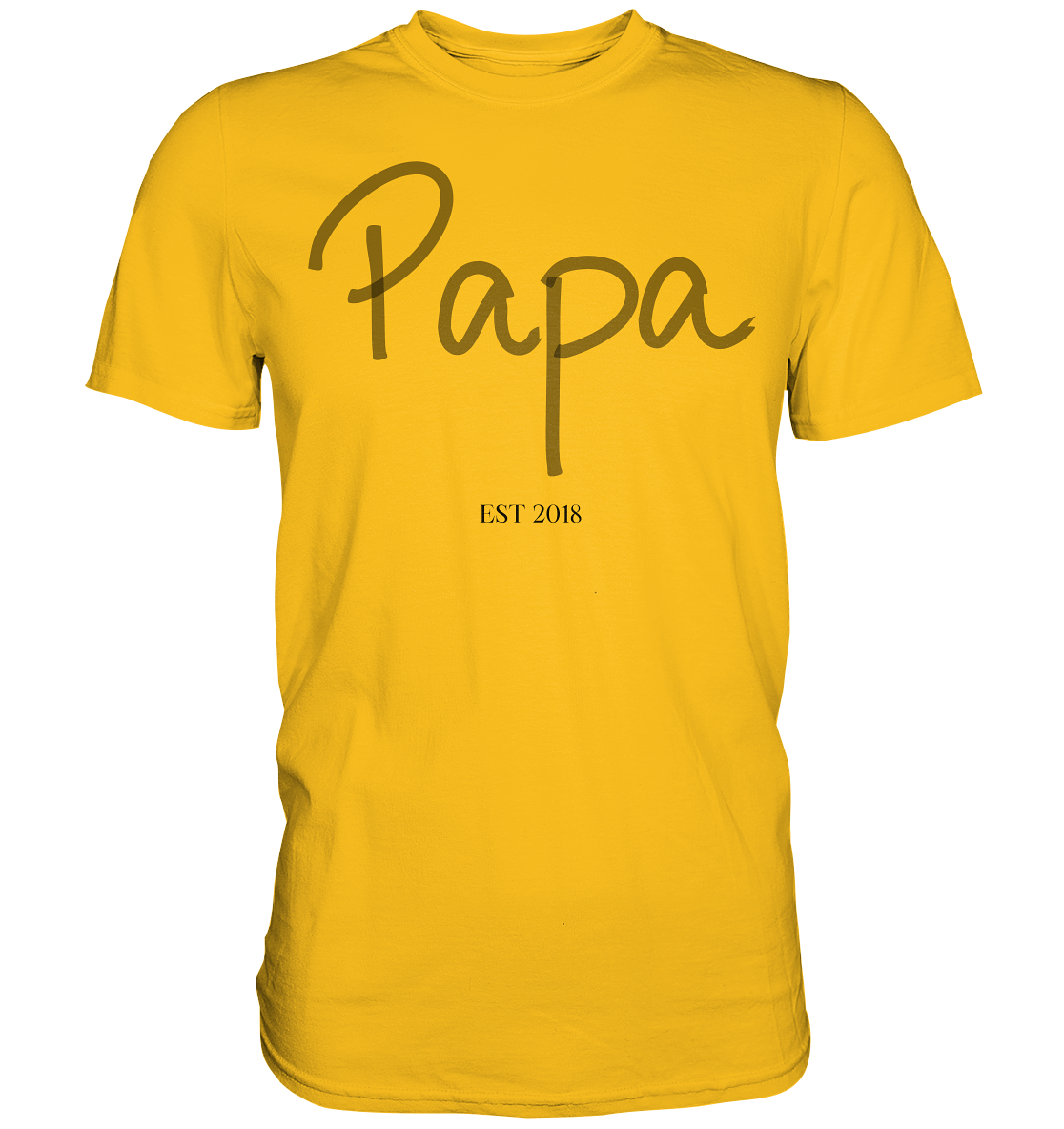 Papa EST – Premium T-Shirt mit Personalisierung | Vatertagsgeschenk, Geburtsjahr, Wunschtext