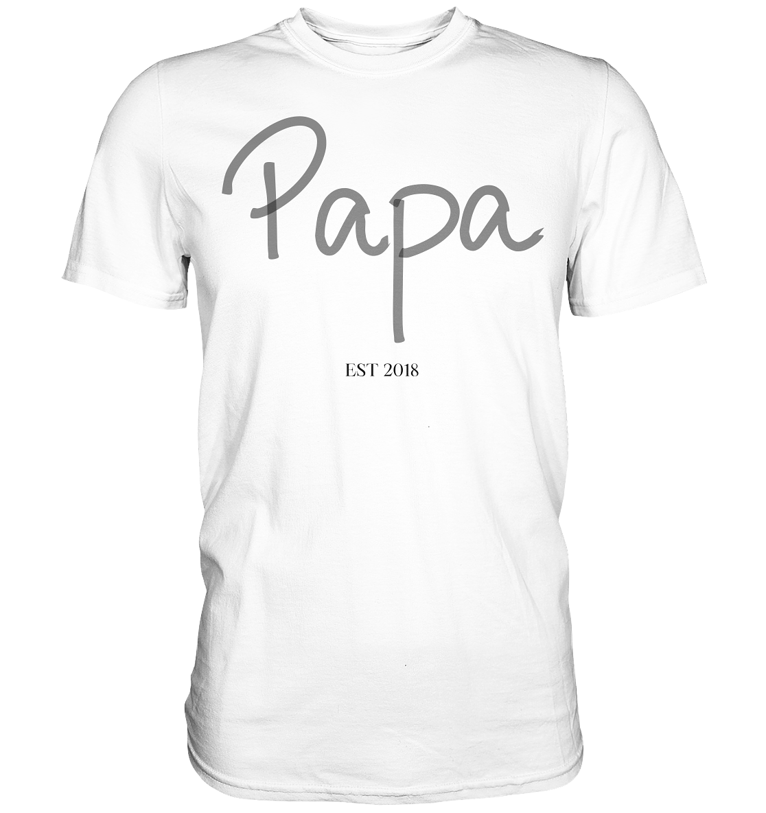 Papa EST – Premium T-Shirt mit Personalisierung | Vatertagsgeschenk, Geburtsjahr, Wunschtext