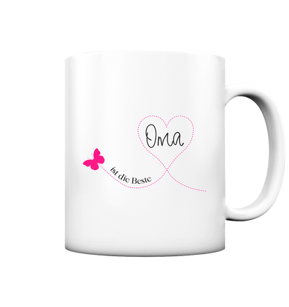 Oma ist die Beste – Tasse matt | Geschenk für Großmutter | Hochweiß, 330 ml, spülmaschinenfest | Made in Germany