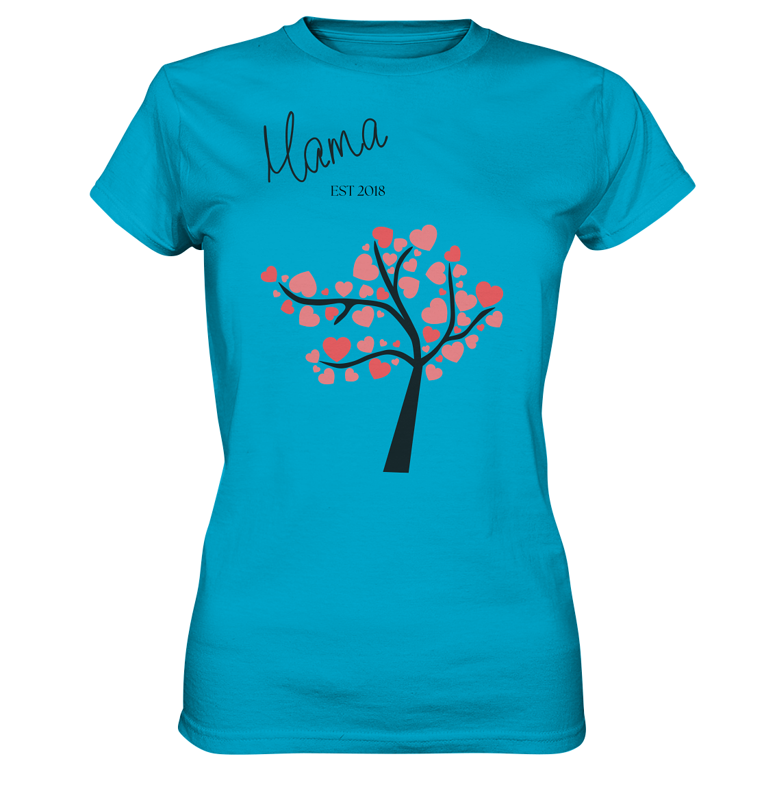 🌳 Herzbaum – Damen Premium T-Shirt mit Personalisierung