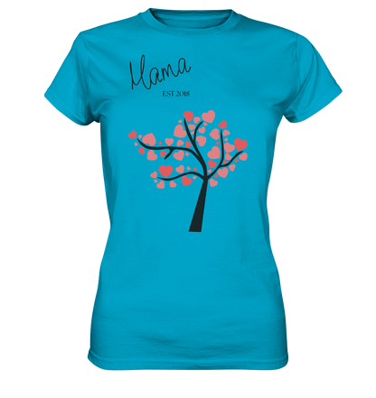 🌳 Herzbaum – Damen Premium T-Shirt mit Personalisierung