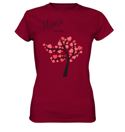 🌳 Herzbaum – Damen Premium T-Shirt mit Personalisierung