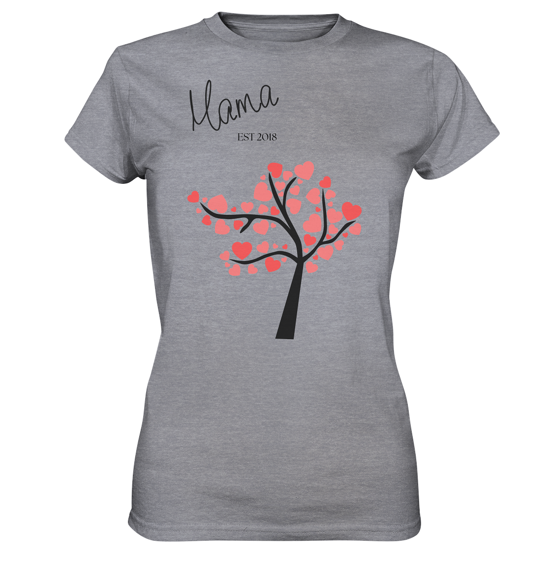 🌳 Herzbaum – Damen Premium T-Shirt mit Personalisierung