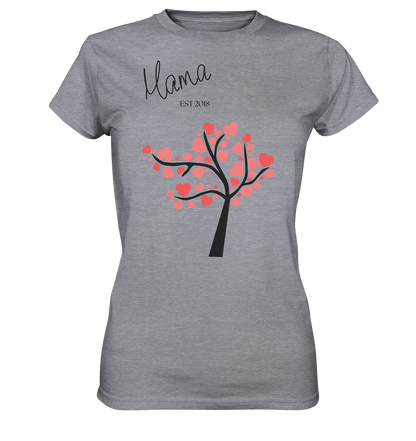 🌳 Herzbaum – Damen Premium T-Shirt mit Personalisierung
