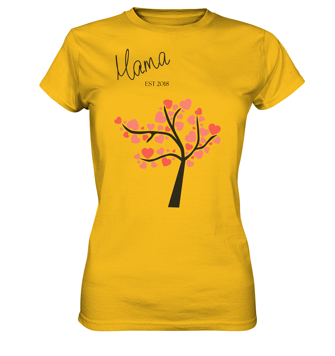 🌳 Herzbaum – Damen Premium T-Shirt mit Personalisierung