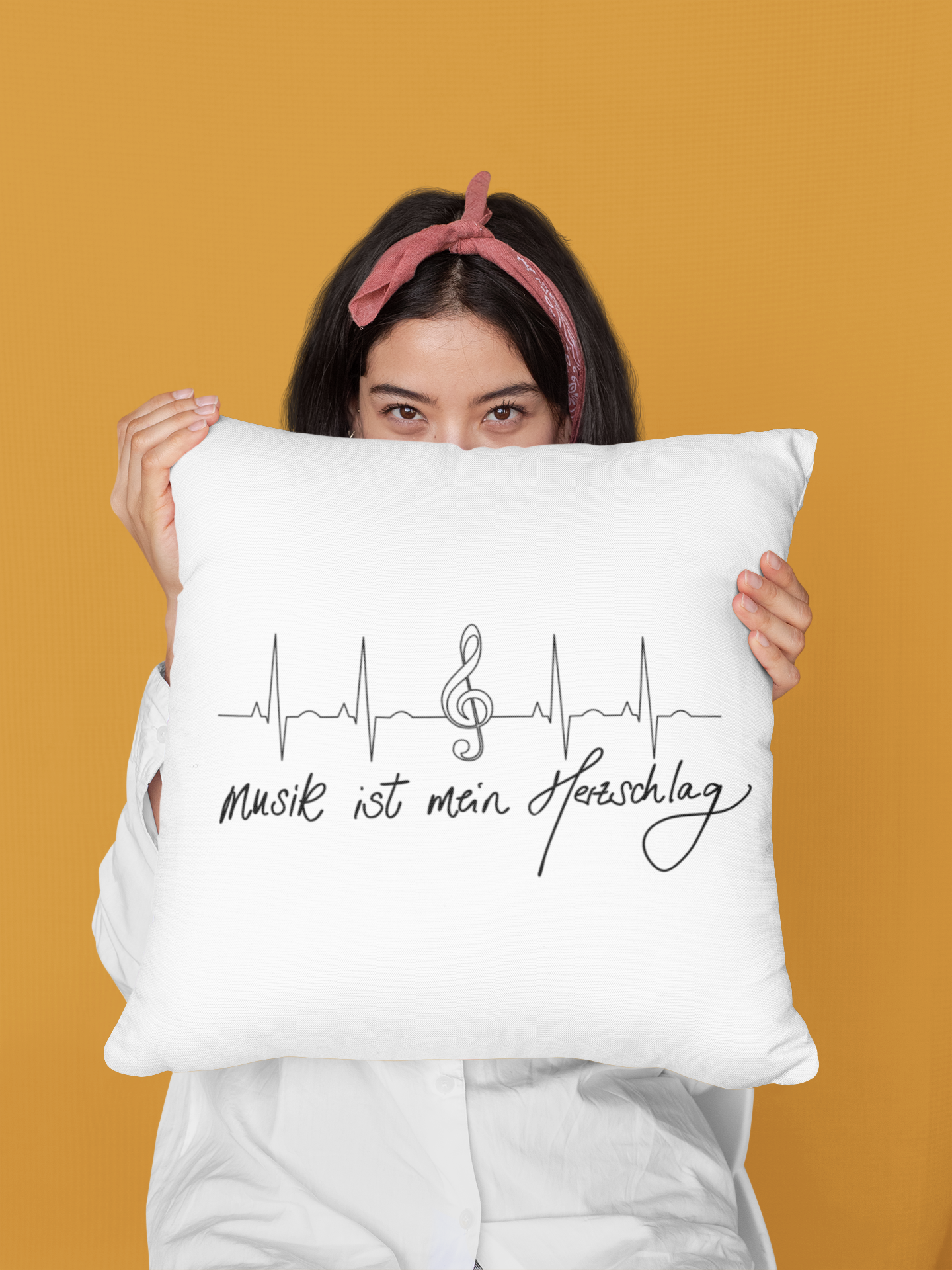 🎶 Musik ist mein Herzschlag – Kissen 40x40 cm | Klangvolle Ruhe mit Stil