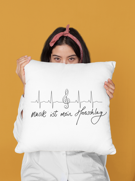 🎶 Musik ist mein Herzschlag – Kissen 40x40 cm | Klangvolle Ruhe mit Stil