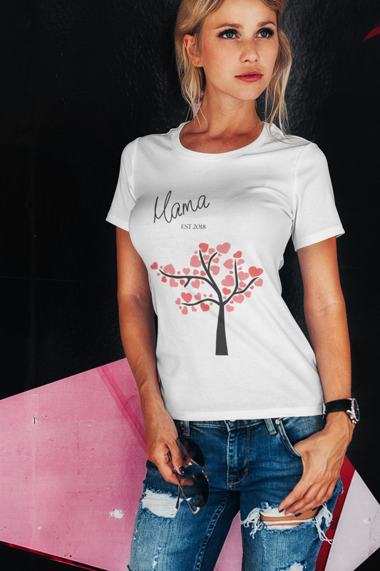 🌳 Herzbaum – Damen Premium T-Shirt mit Personalisierung