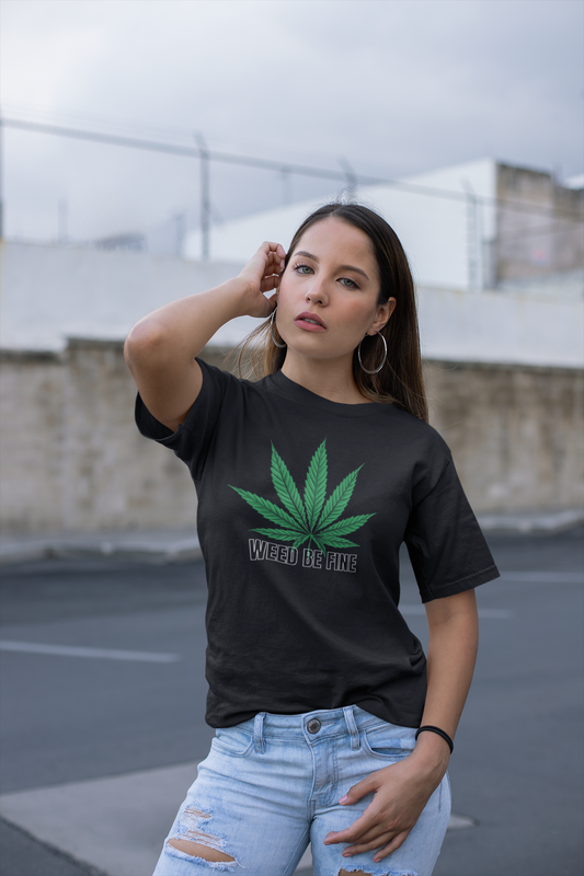 👕 Oversized Damen T-Shirt „Weed be fine“